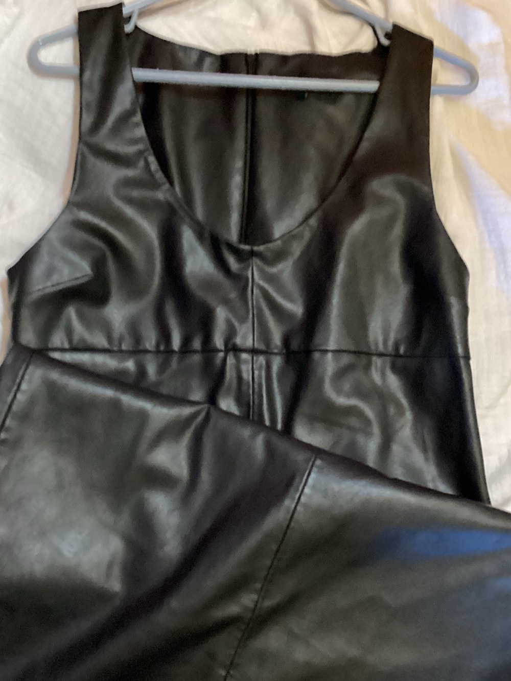 Zara Black Faux Leather Maxi Dress